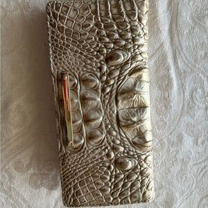 Brahmin Andy Gold Embossed Wallet Leather Accessory